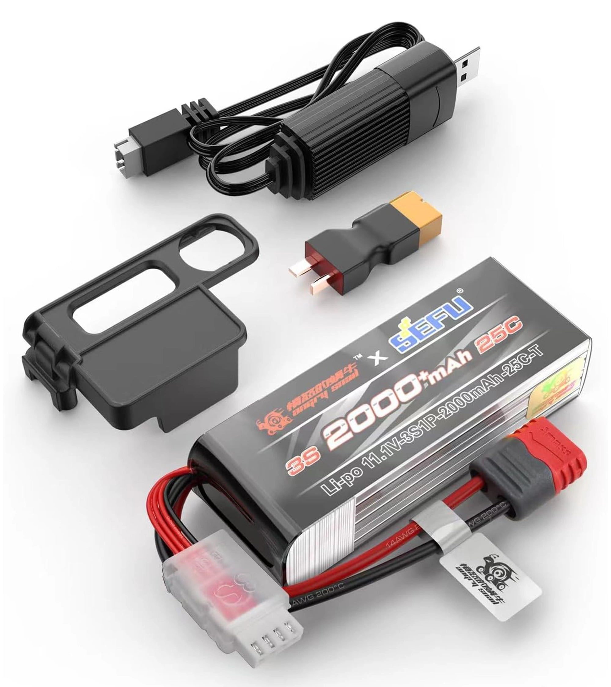 Power Up! 11.1V LiPo Battery & Fast USB Charger – Ready to Fly or Drive!